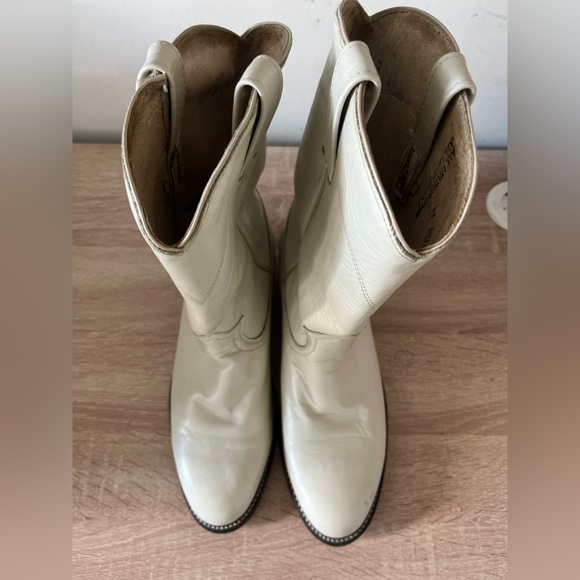 COWTOWN Mexico White Leather Cowboy Boots - Picture 4 of 12